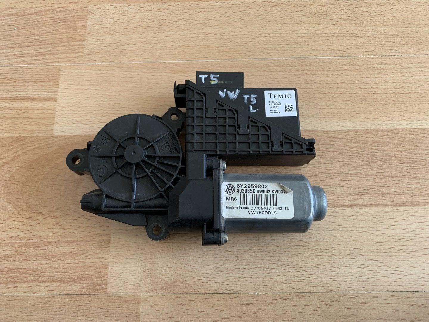 raammotor links volkswagen transporter T5 6Y2959802 2005-10, Gebruikt, -, Volkswagen, -
