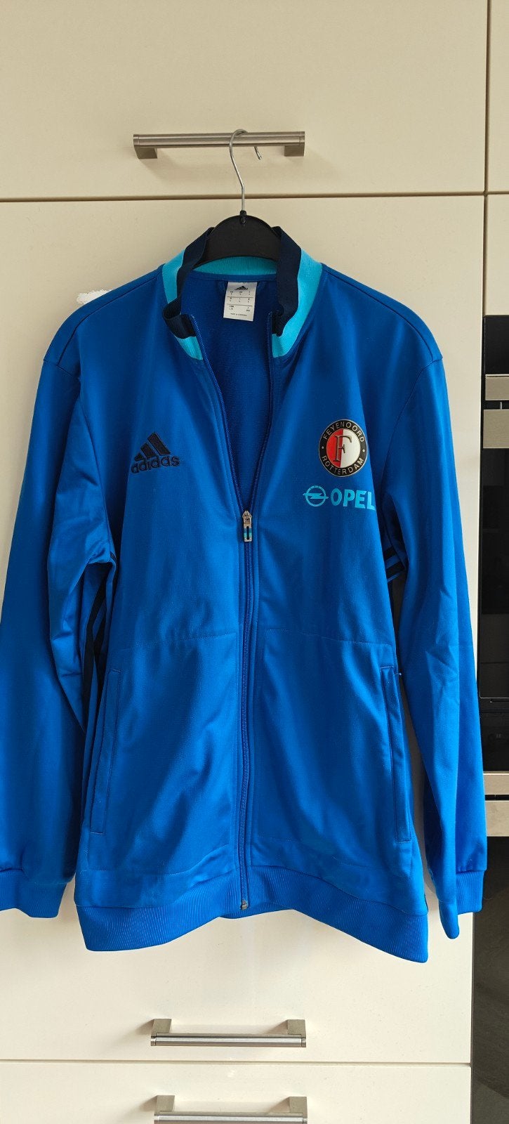 Feyenoord trainingsjas blauw, Maat 52/54 (L), Blauw, Ophalen of Verzenden, Zo goed als nieuw