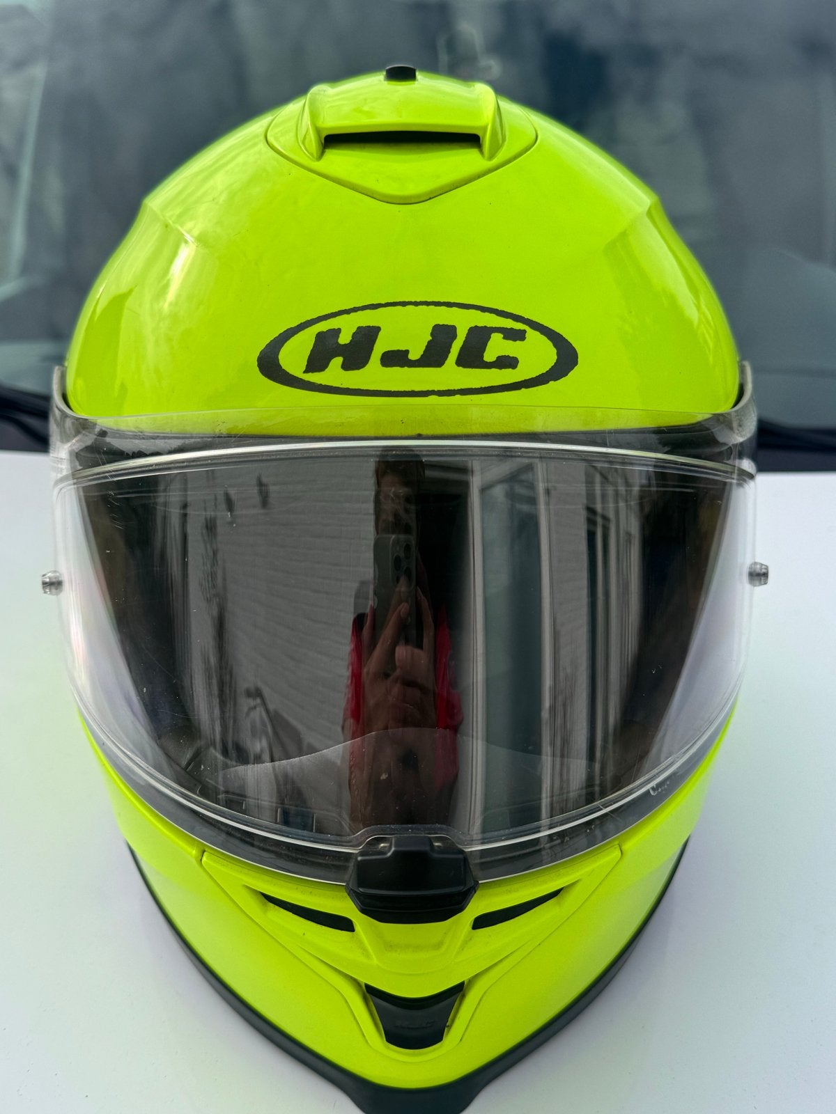 HJC Integraalhelm - Neon Geel - Maat XXL, Heren, HJC, Ophalen of Verzenden, Tweedehands