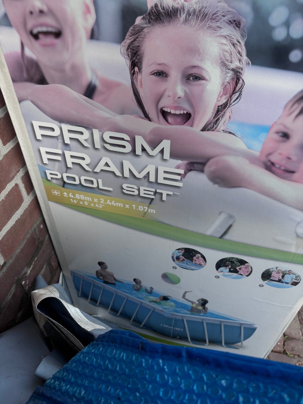 Intex Prism Frame Zwembad 4.88x2.44x1.07m, Ophalen, Gebruikt, 200 tot 300 cm, 80 tot 120 cm