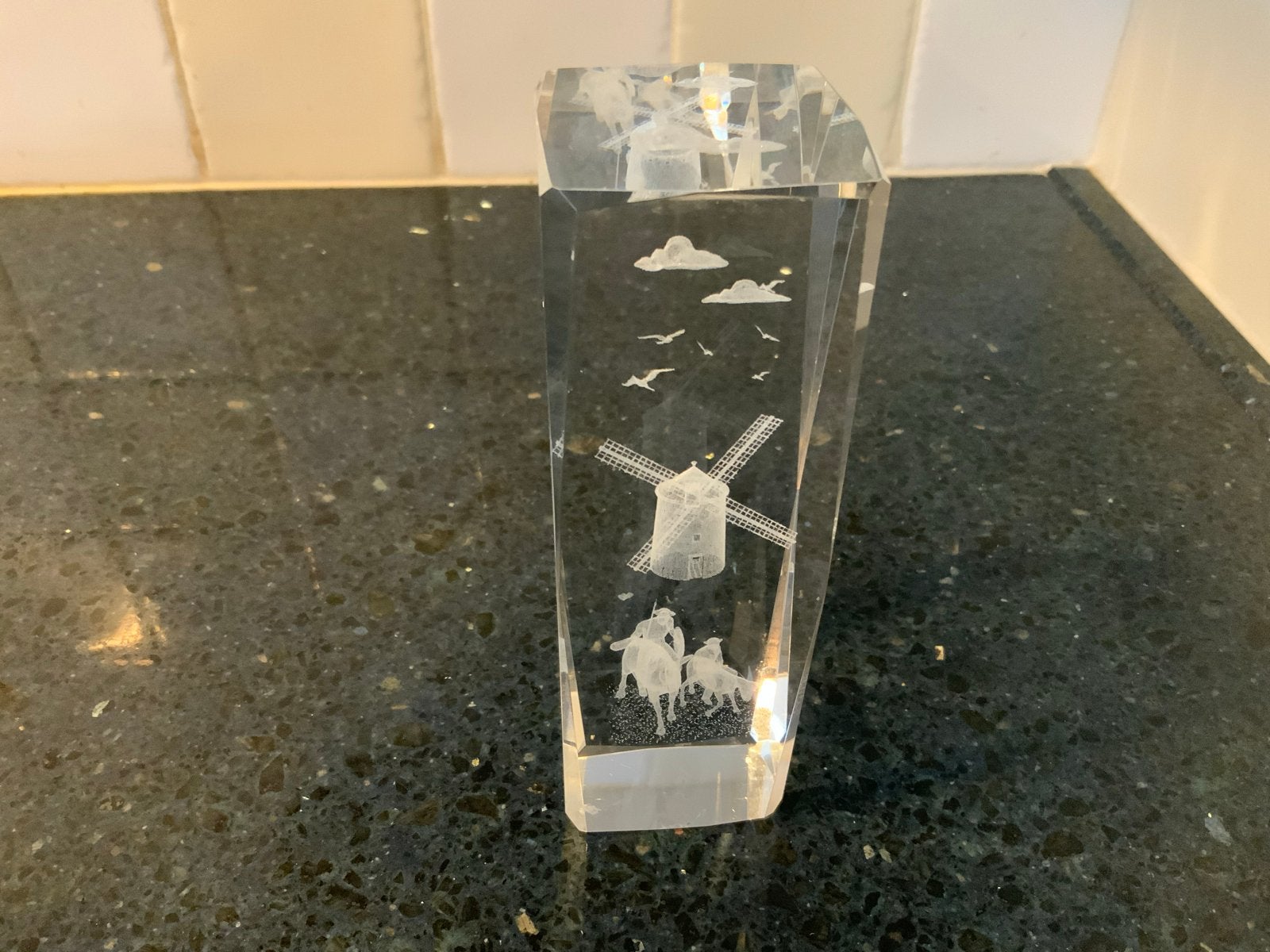 3D Gefacetteerd Kristal Holland Laser Geëtst Glas, Antiek en Kunst, Antiek | Glas en Kristal, Ophalen of Verzenden