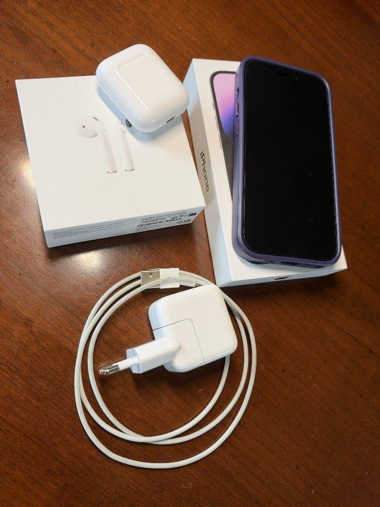 iPhone 14 Pro Diep Paars 128Gb **compleet**, Telecommunicatie, Ophalen, 86 %, Paars, Zo goed als nieuw