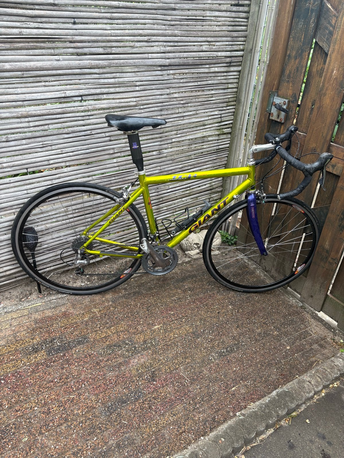 Giant Compact TCR racefiets - Geel/Paars, Fietsen en Brommers, Fietsen | Racefietsen, Ophalen, 28 inch, Gebruikt, Aluminium