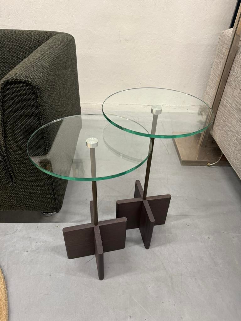 Nieuw Beek Cross Bijzettafels Glas Design Tafel Hout Eiken, 45 tot 60 cm, Minder dan 55 cm, Nieuw, Leolux Harvink Jori Rolf Benz Design on Stock Eyye Montis