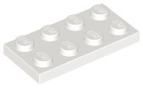 Lego plaatjes 2x4 wit 33 stuks, Ophalen of Verzenden, Gebruikt