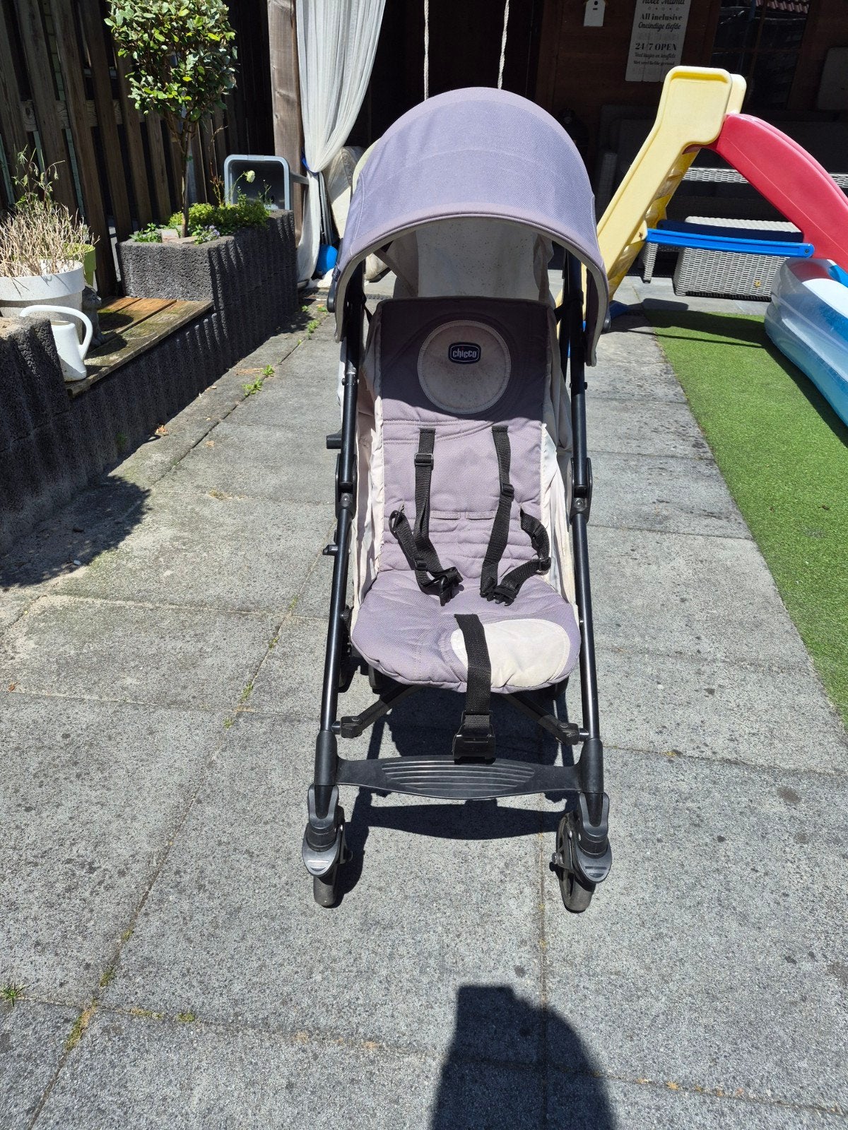 Chicco Lite Way buggy - Grijs/Beige, Ophalen, Gebruikt, Overige merken, Verstelbare rugleuning
