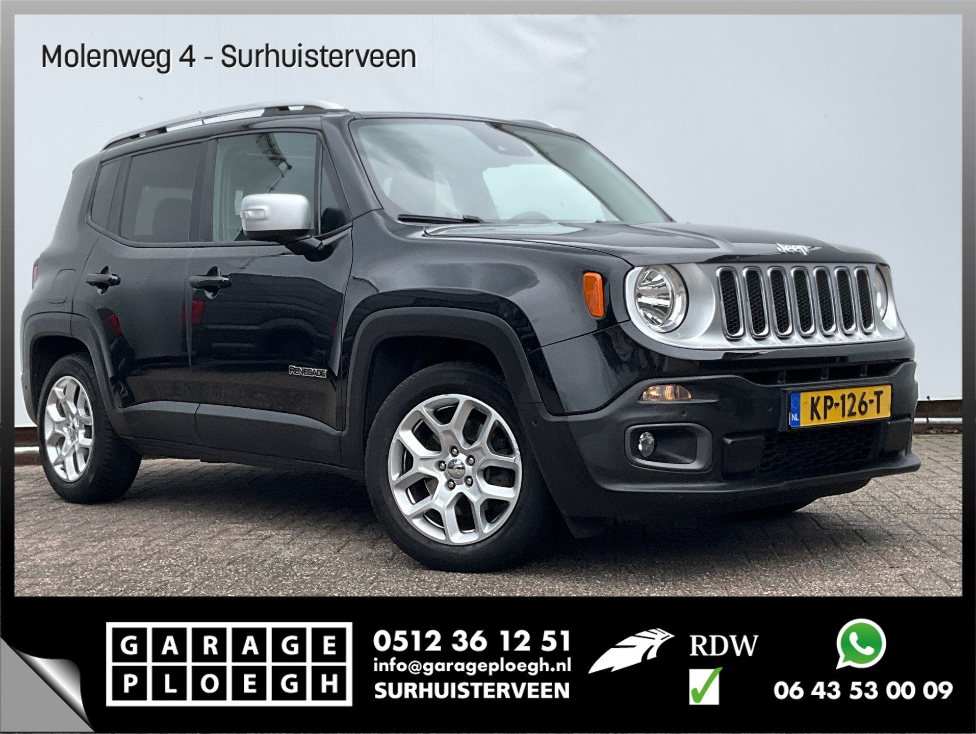 Jeep Renegade 1.4 141pk Automaat Limited Pano Navi Clima Cru, Auto's, Gebruikt, 4 cilinders, Zwart, Origineel Nederlands