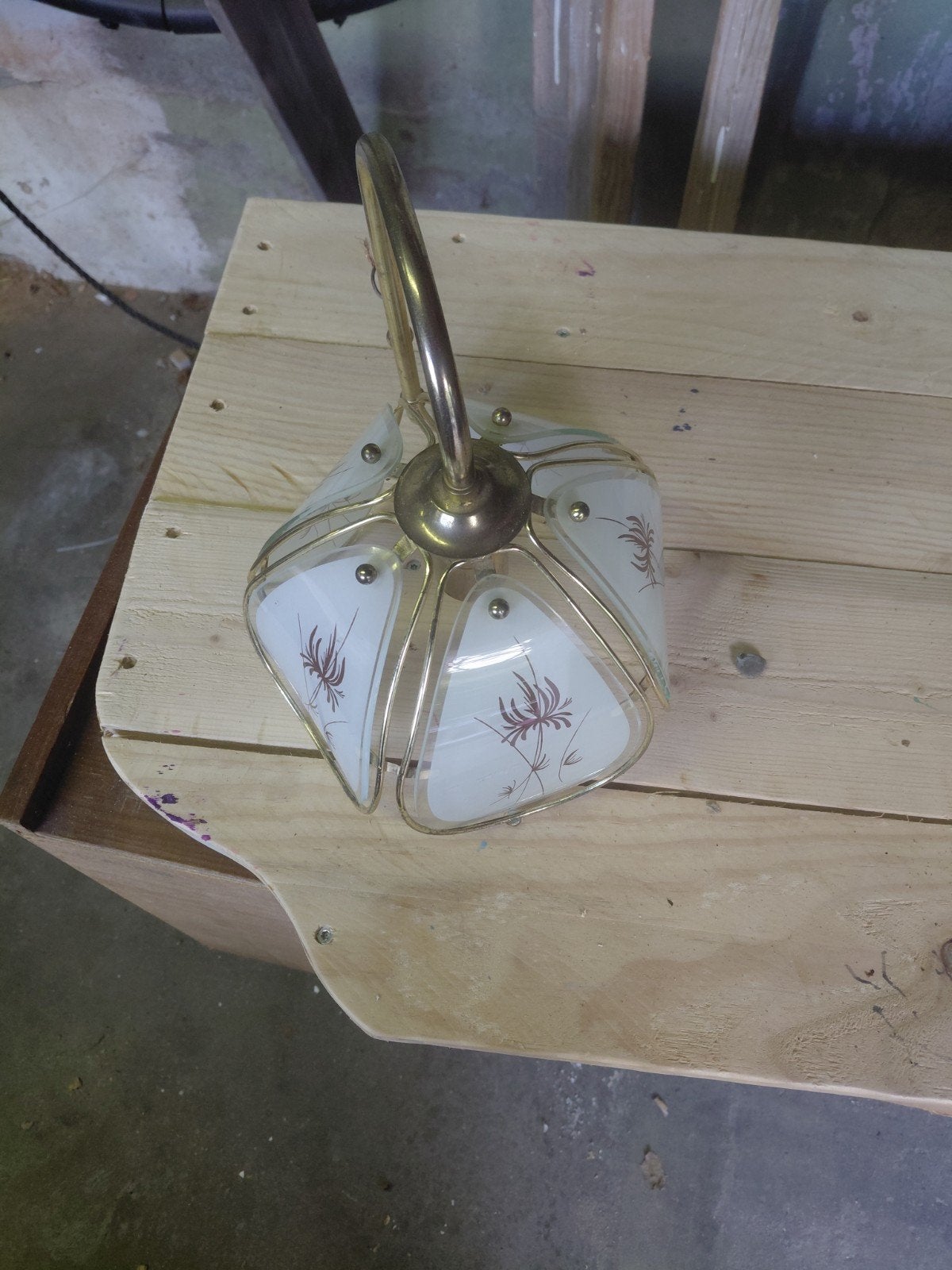 Vintage wandlamp met bloemmotief, Ophalen of Verzenden
