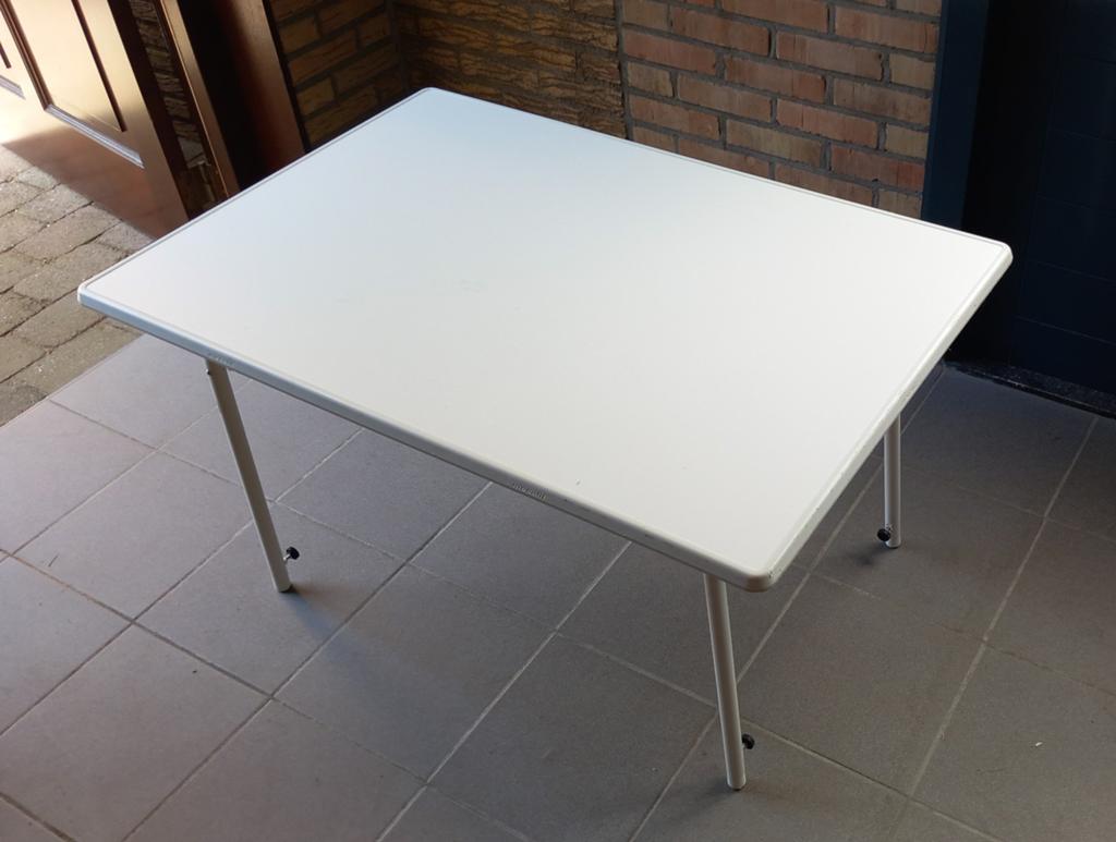 Witte opvouwbare tafel - Ideaal voor binnen en buiten, Ophalen, Gebruikt, 50 tot 100 cm, Metaal