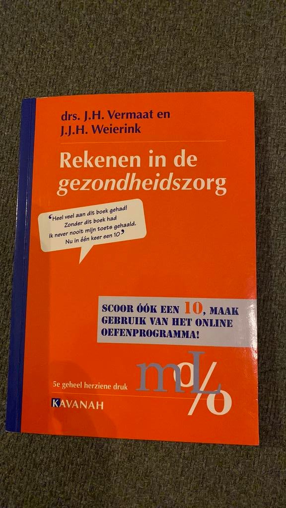Rekenen in de gezondheidszorg, Boeken, Studieboeken en Cursussen, Ophalen of Verzenden, Beta, Zo goed als nieuw, MBO