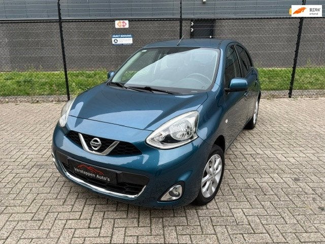 Nissan Micra 1.2 DIG-S Acenta *AIRCO-ECC-CRUISE-1E EIGENAAR*, Auto's, Stof, Gebruikt, Zwart, Blauw
