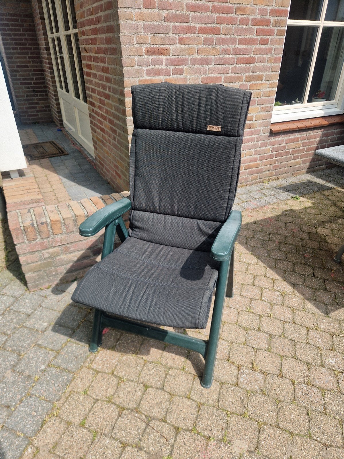 6x Tuinkussens Hoge Rug Antraciet Madison 52x125cm, Tuin en Terras, Ophalen, Gebruikt