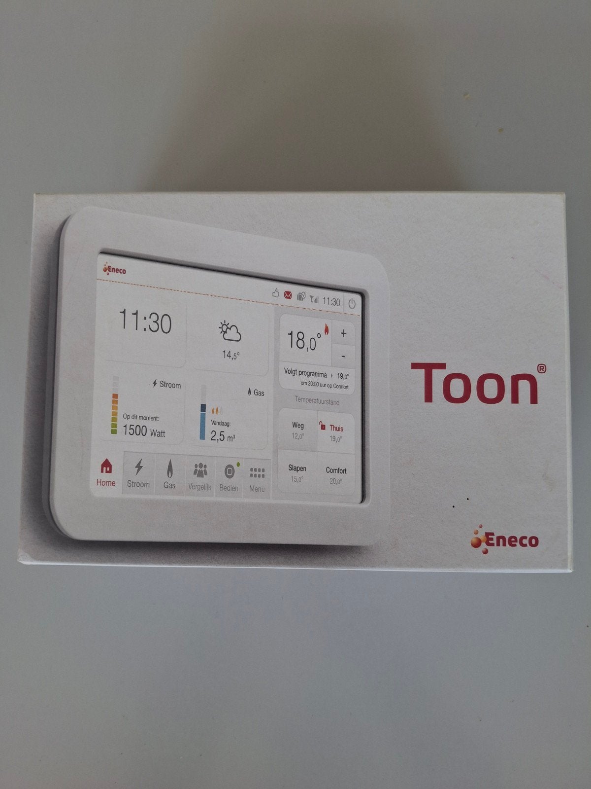 Eneco Toon thermostaat - geroot, abonnementvrij, geüpdatet, Ophalen of Verzenden, Slimme thermostaat, Zo goed als nieuw