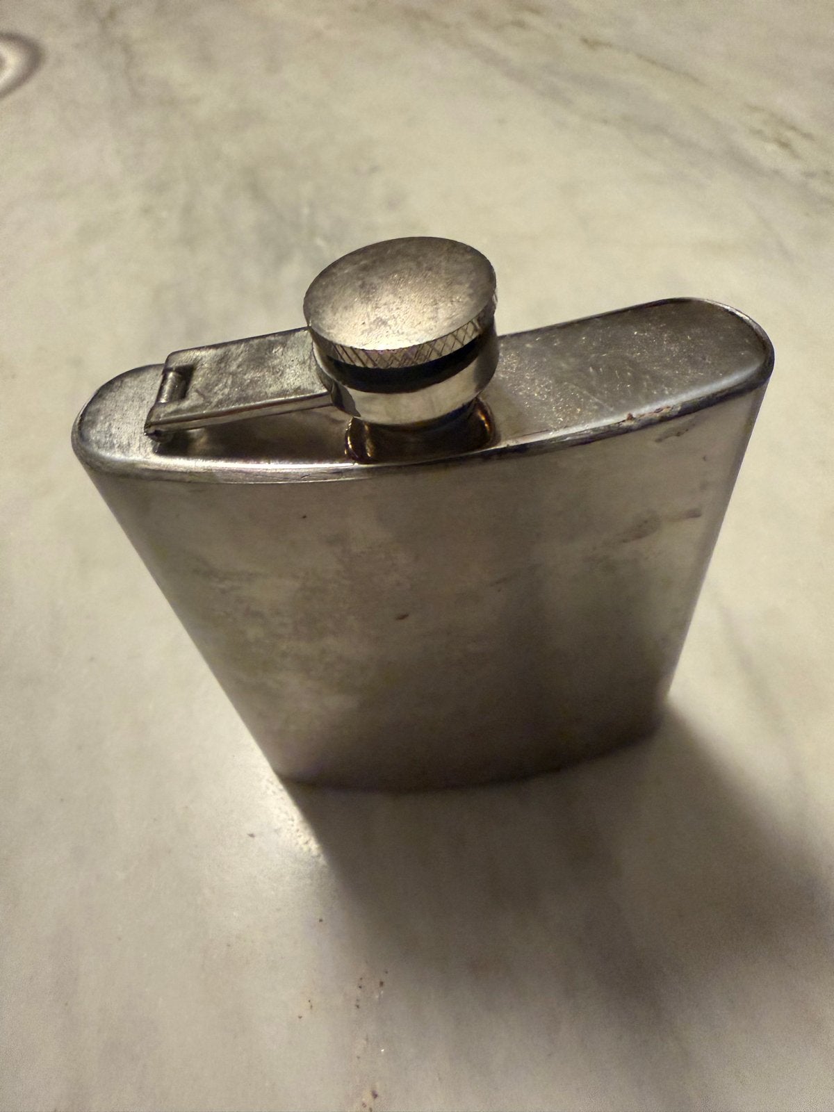 Metalen Heupfles - Ideaal voor onderweg, Ophalen of Verzenden, Gebruikt, Zilver, Metaal