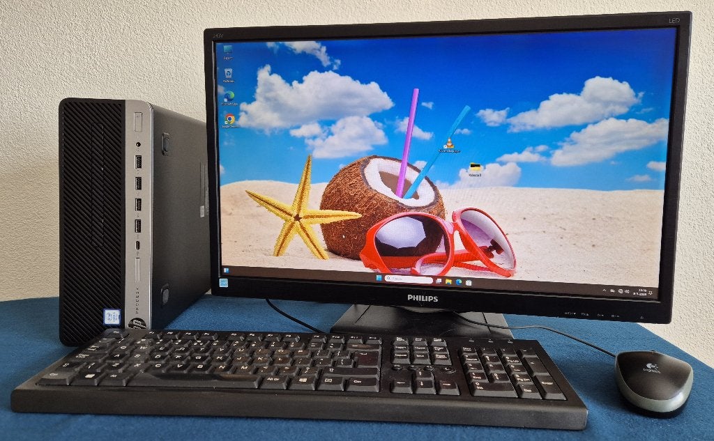 ZGAN Krachtige HP 600 G3 ( i5 ) SSD Wind 11+ 24 Inch Lcd, Computers en Software, Desktop Pc's, Met monitor, 8 GB, Refurbished