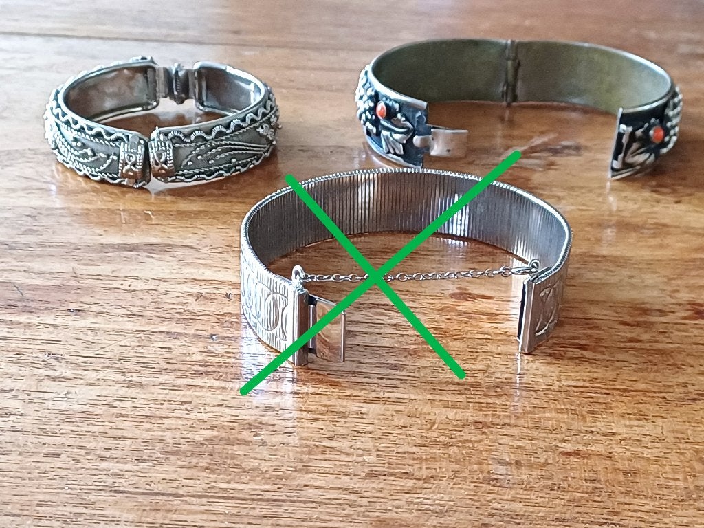 2 x vintage armband/ slavenarmband €10,-, Ophalen of Verzenden, Gebruikt, Zilver, Overige materialen
