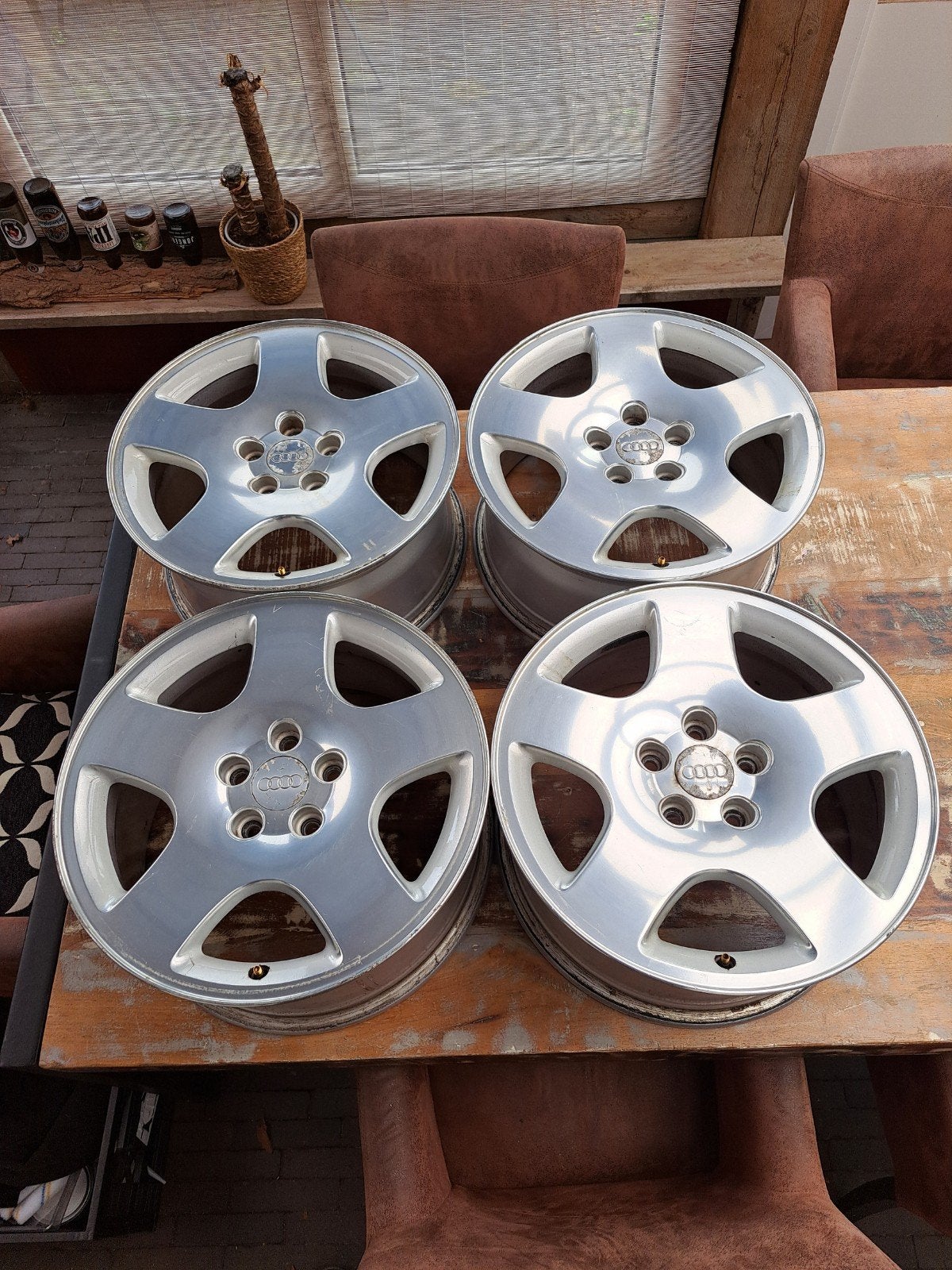 Gesmede Audi A8 Parabol velgen, Gebruikt, Velg(en), 17 inch, Ophalen of Verzenden