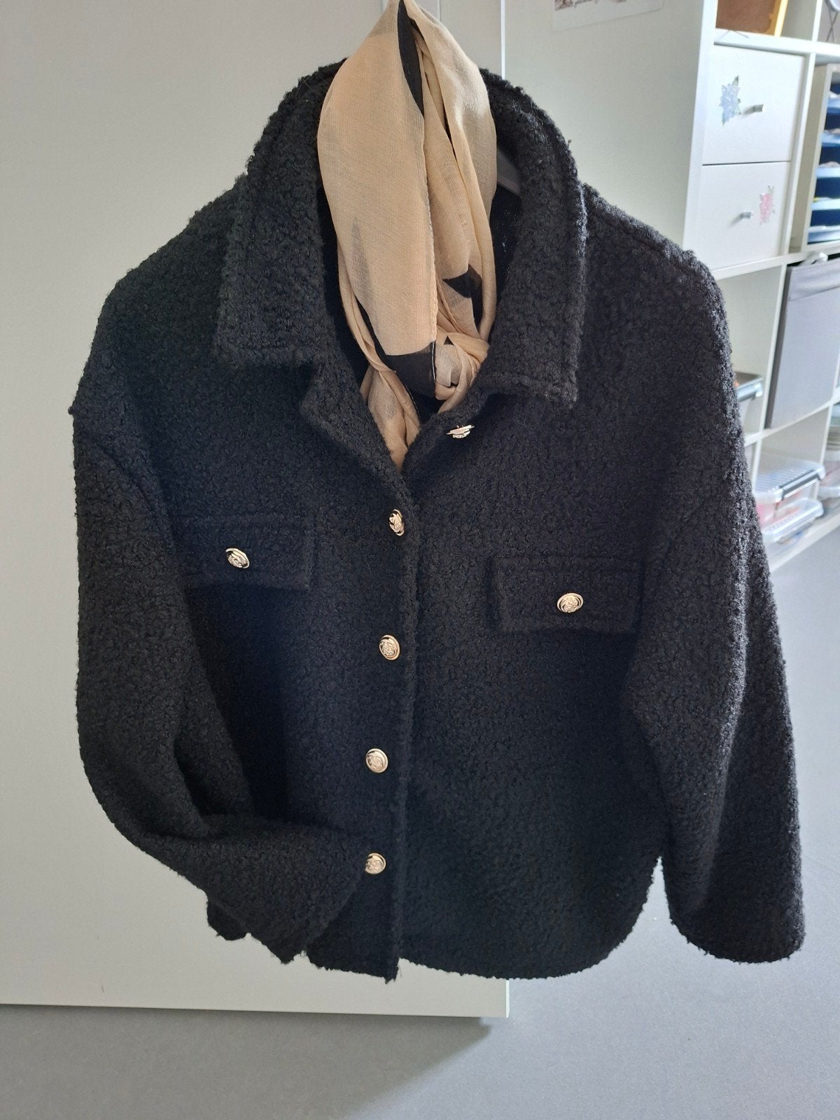 Zwart wollen jasje. Nieuw.mt.46/48, Verzenden, Nieuw, Maat 46/48 (XL) of groter, Zwart