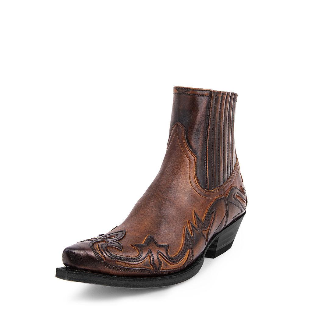 Lage bruine heren cowboy laarzen / mannen schoenen boots, Verzenden, Nieuw, Bruin, Boots