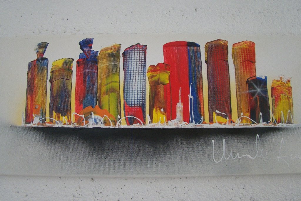 COLLORS BY NICHT van Ursula Aubrie, 30 cm, 70 cm, Schilderij, Meerkleurig