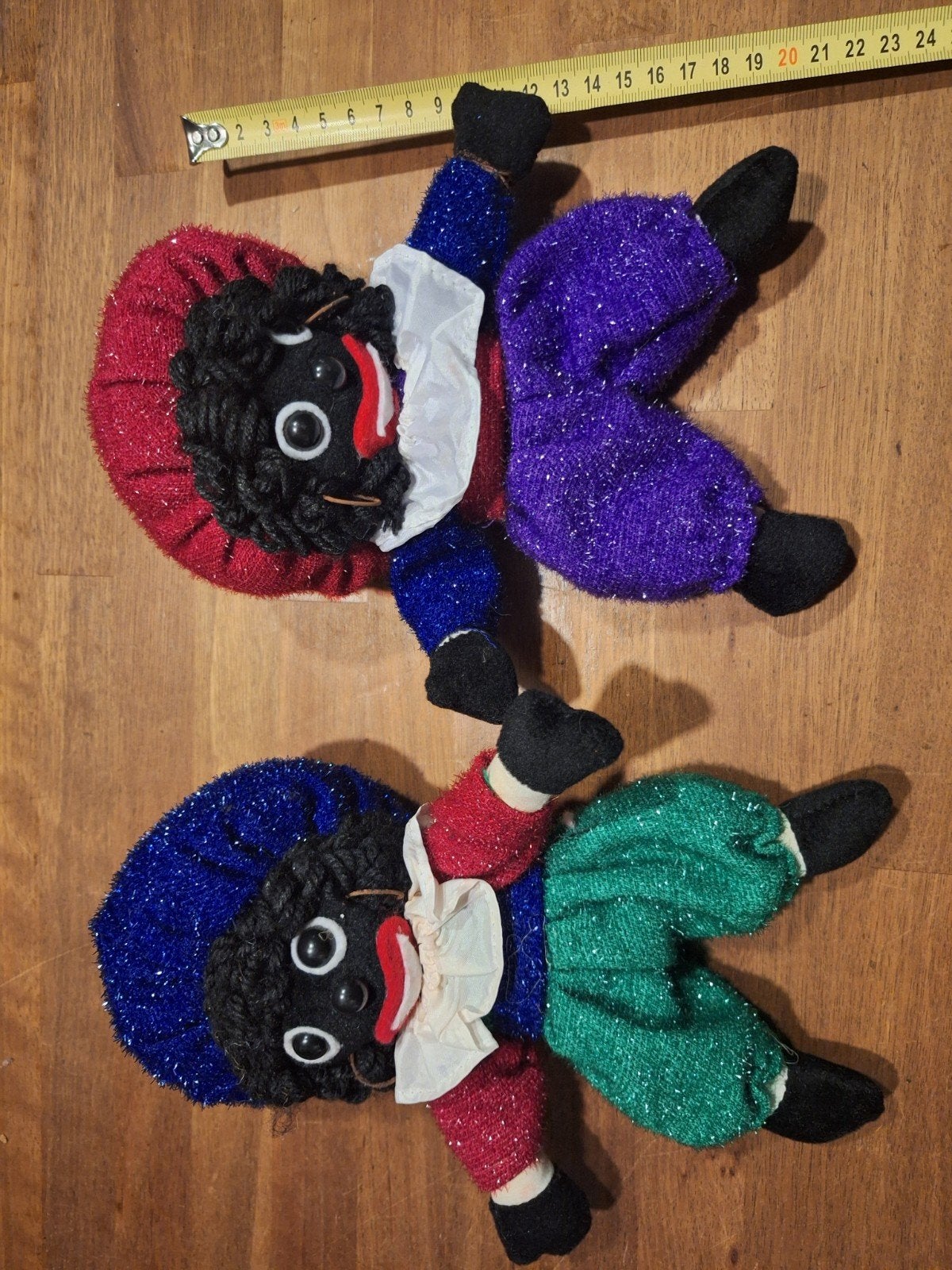 set van 6 Zwarte Pieten poppen, verschillende maten, Diversen, Ophalen of Verzenden, Gebruikt