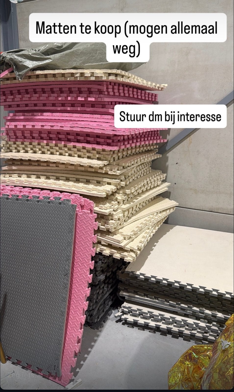 Foam matten grijs en beige te koop, Ophalen of Verzenden, Gebruikt