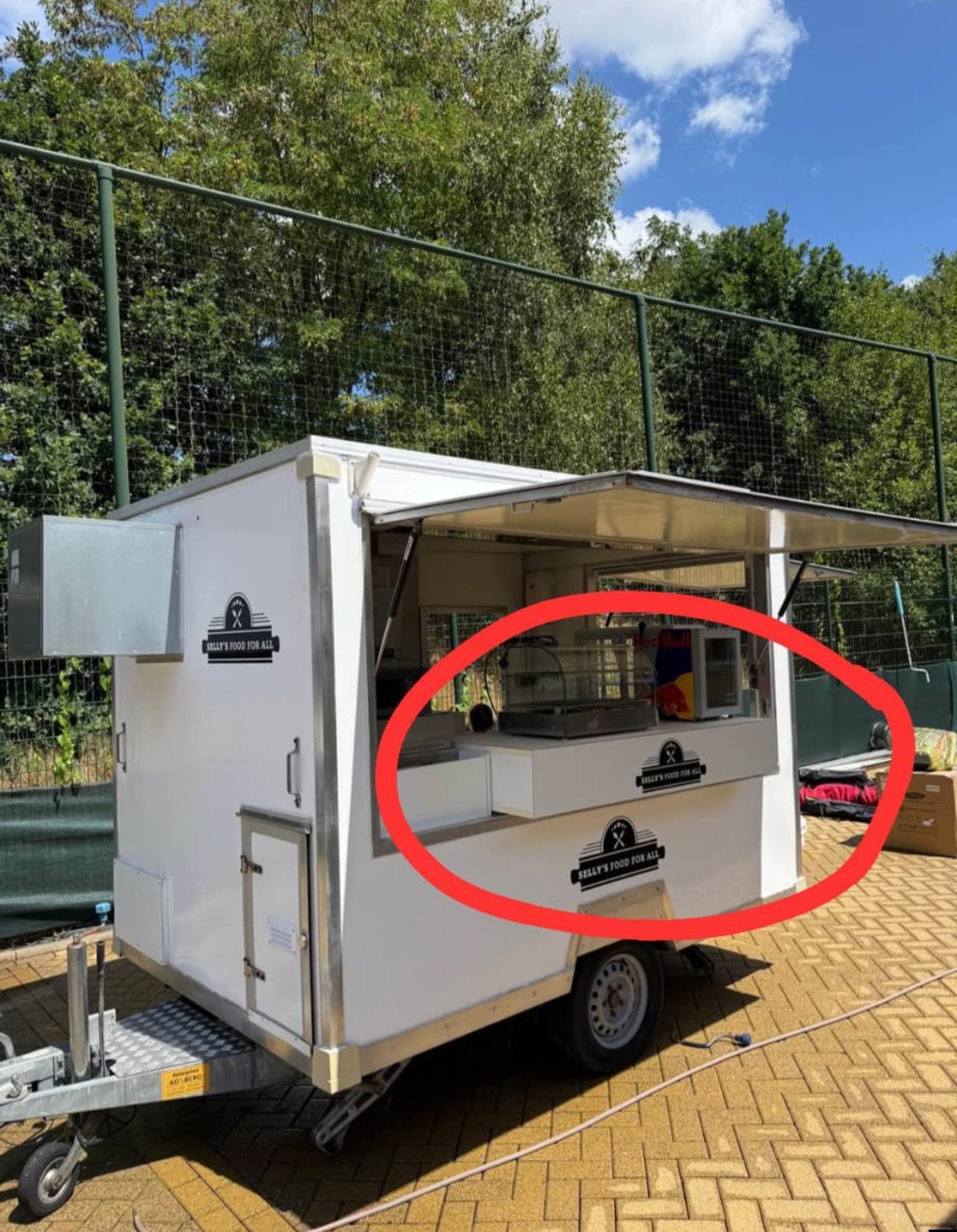 Uitschuifbare Ladenkast / Vitrine voor Foodtruck – 160x60x25, Ophalen, Gebruikt