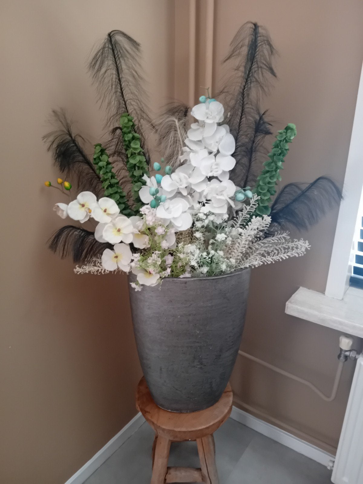 vaas plus bloemen, Ophalen of Verzenden, Zo goed als nieuw