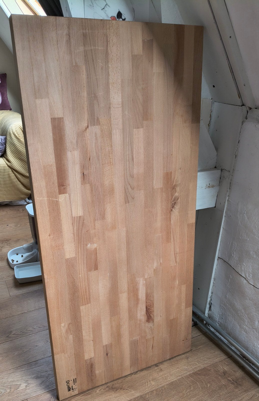 IKEA NUMERAR Tafelblad - 126,5x60x3,8 cm, Doe-het-zelf en Verbouw, Hout en Planken, Ophalen, Gebruikt, 25 tot 50 mm, Eiken