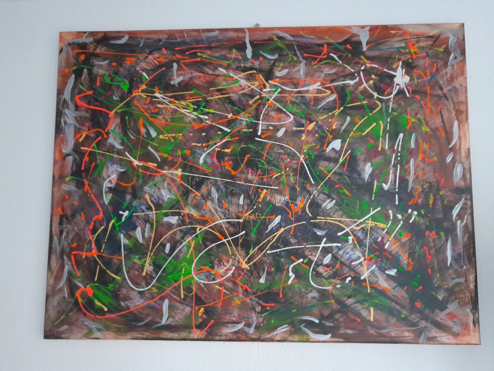 schilderij abstract, Antiek en Kunst, Ophalen