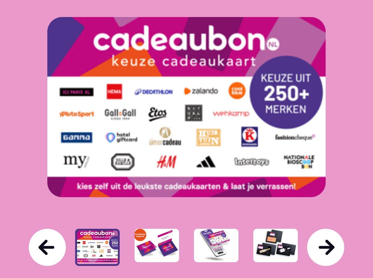 4 Cadeaubon nl Keuze Cadeaukaarten van €250 per stuk., Tickets en Kaartjes, Kortingen en Cadeaubonnen, Eén persoon, Cadeaubon