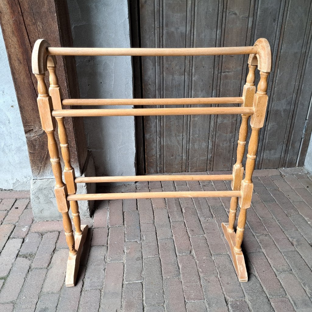 Brocante oud houten handdoekrek droogrek wasrek *Etage3*, Ophalen, Gebruikt, ., .