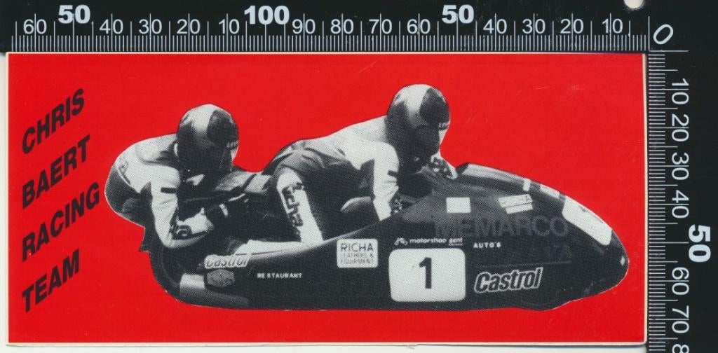 Sticker: Chris Baert Racing Team, Ophalen of Verzenden, Zo goed als nieuw, Auto of Motor