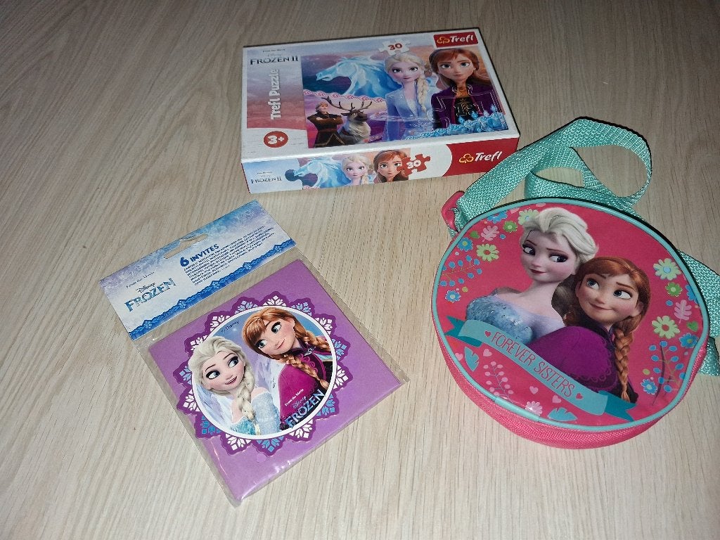 Frozen puzzle, tasje, uitnodigingskaarten, Ophalen of Verzenden