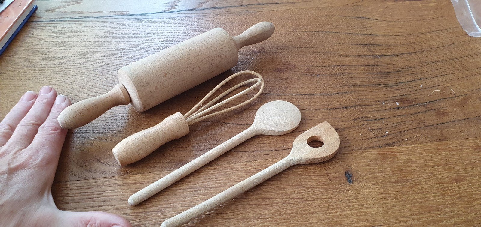 Houten kook gerei keuken deegroller pollepels garde, Ophalen of Verzenden, Zo goed als nieuw, Hout, Speelkeuken-accessoire