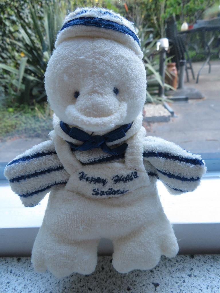 Eend of eendje merk Happy Horse Sailor wit met blauw badstof, Gebruikt, Happy Horse, Wasbaar, Ophalen of Verzenden