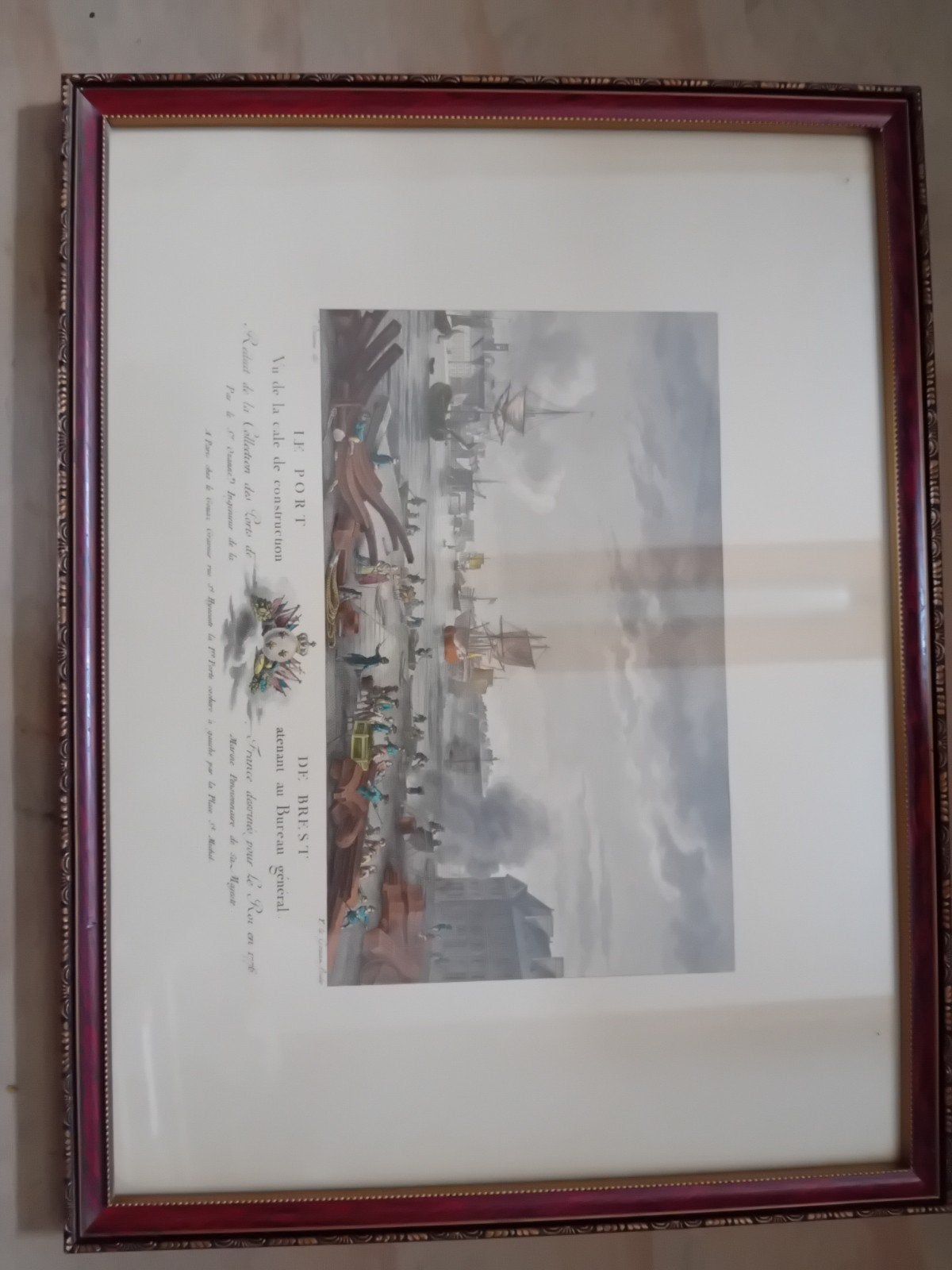 Antieke prent 'Le Port de Brest' - Maritiem tafereel, Ophalen of Verzenden