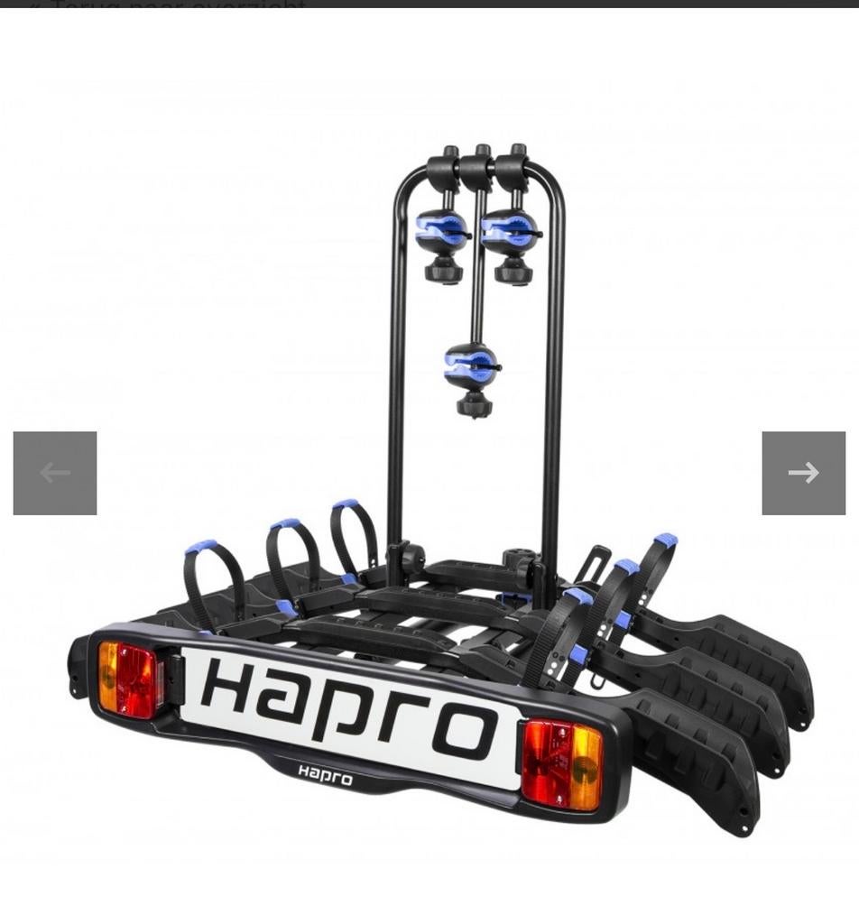 Hapro fietsendrager Te Leen, weekendje weg? Wielrennen, mtb, Auto diversen, Fietsendragers, Gebruikt, Trekhaakdrager, 3 fietsen of meer