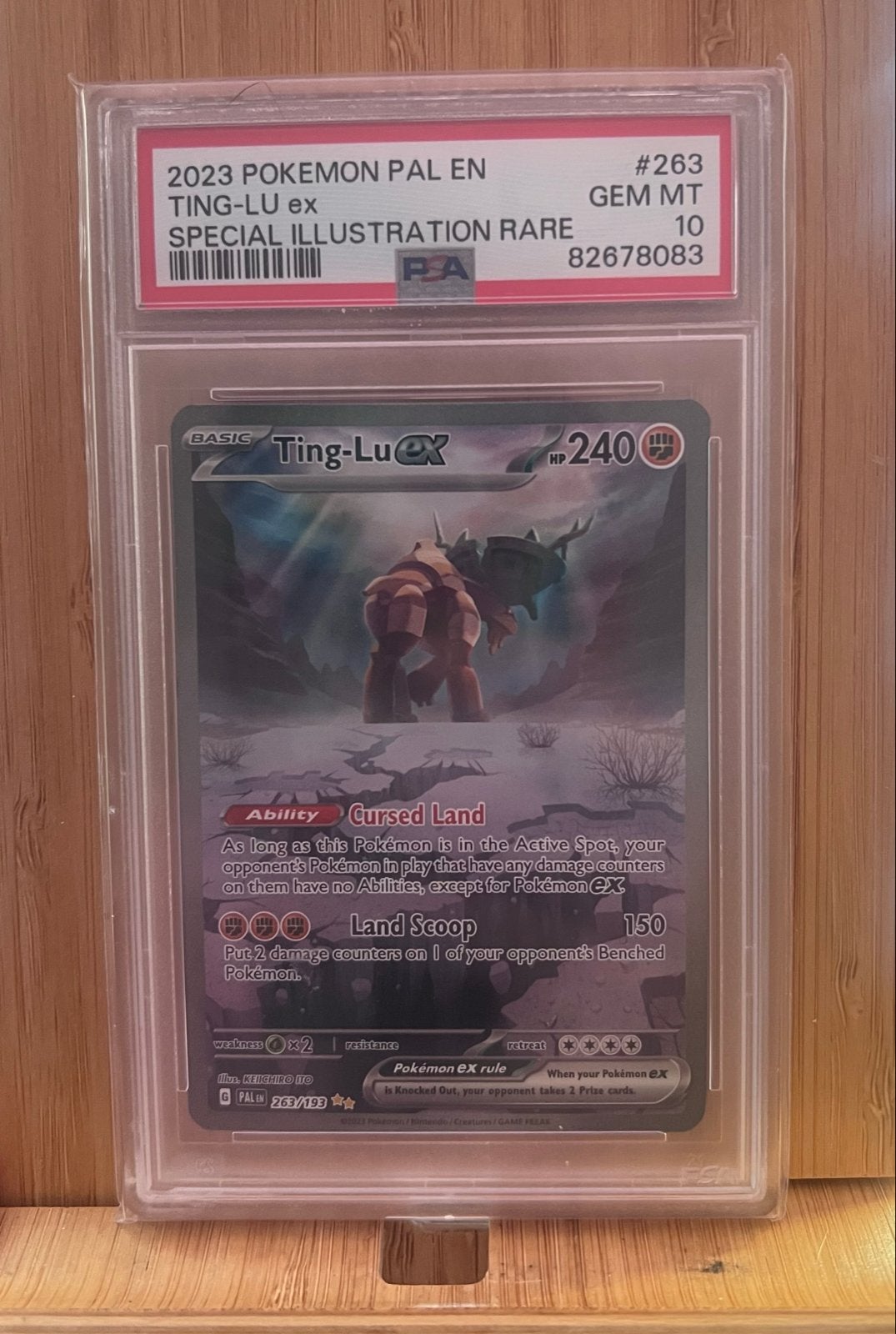 PSA 10 Ting-Lu ex Special Illustration Rare Pokémon kaart, Ophalen of Verzenden, Nieuw, Losse kaart