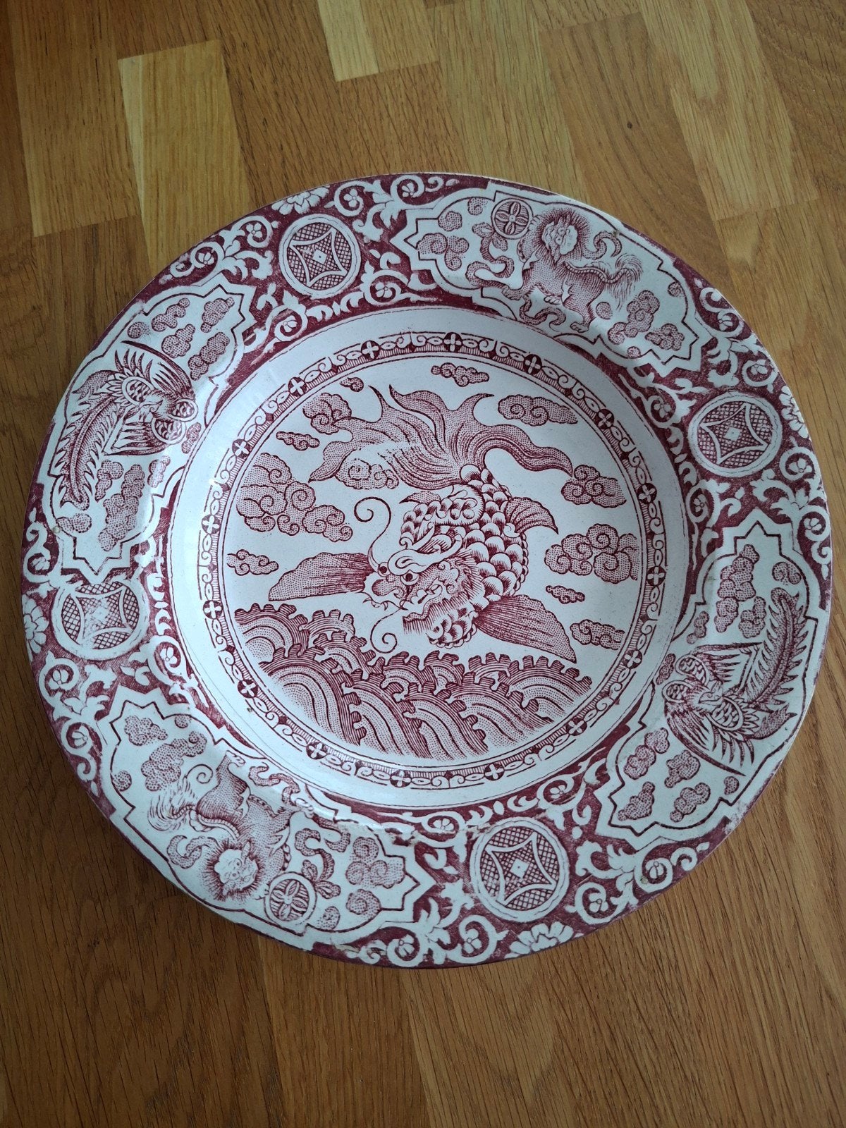 Antiek Chinoiserie bord J.&M.P. Bell "Ikan China" (1889), Ophalen of Verzenden