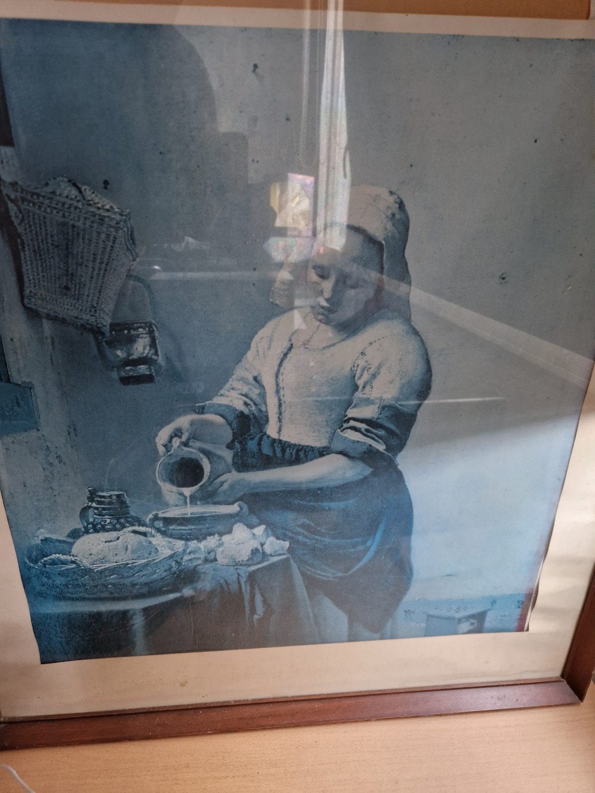 Reproductie Het Melkmeisje - 70x80cm, Antiek en Kunst, Ophalen, Portret of Personen, Klassiek, Print