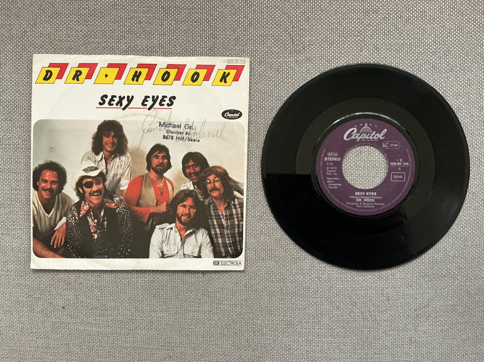 Dr. Hook single vinyl. Sexy eyes., Cd's en Dvd's, Vinyl | Rock, Ophalen of Verzenden, Gebruikt, Overige formaten, Poprock