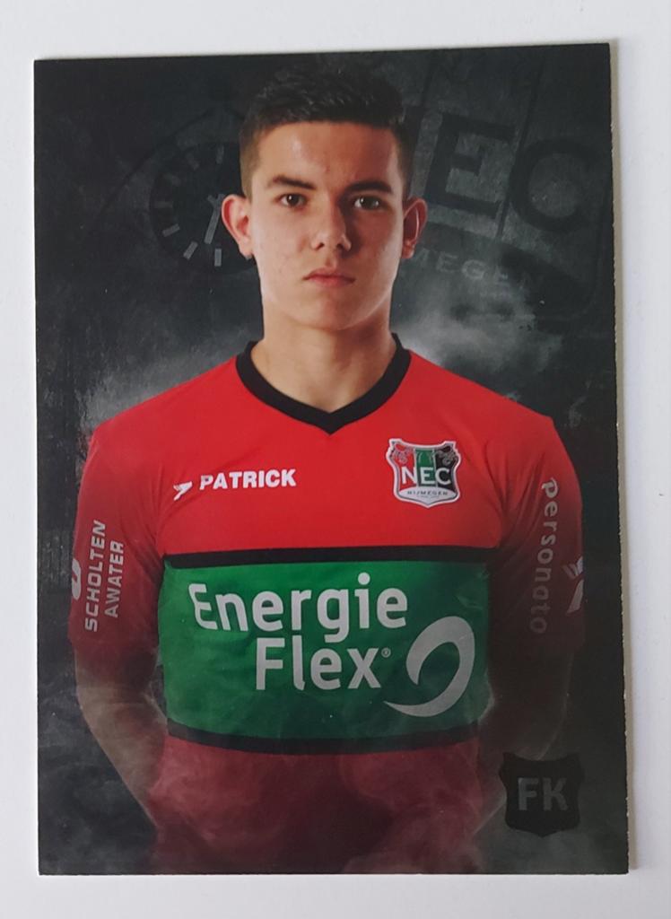 NEC Nijmegen spelerskaart Ferdi Kadioglu ROOKIE gesigneerd, Verzenden, Zo goed als nieuw, Overige binnenlandse clubs, Spelerskaart
