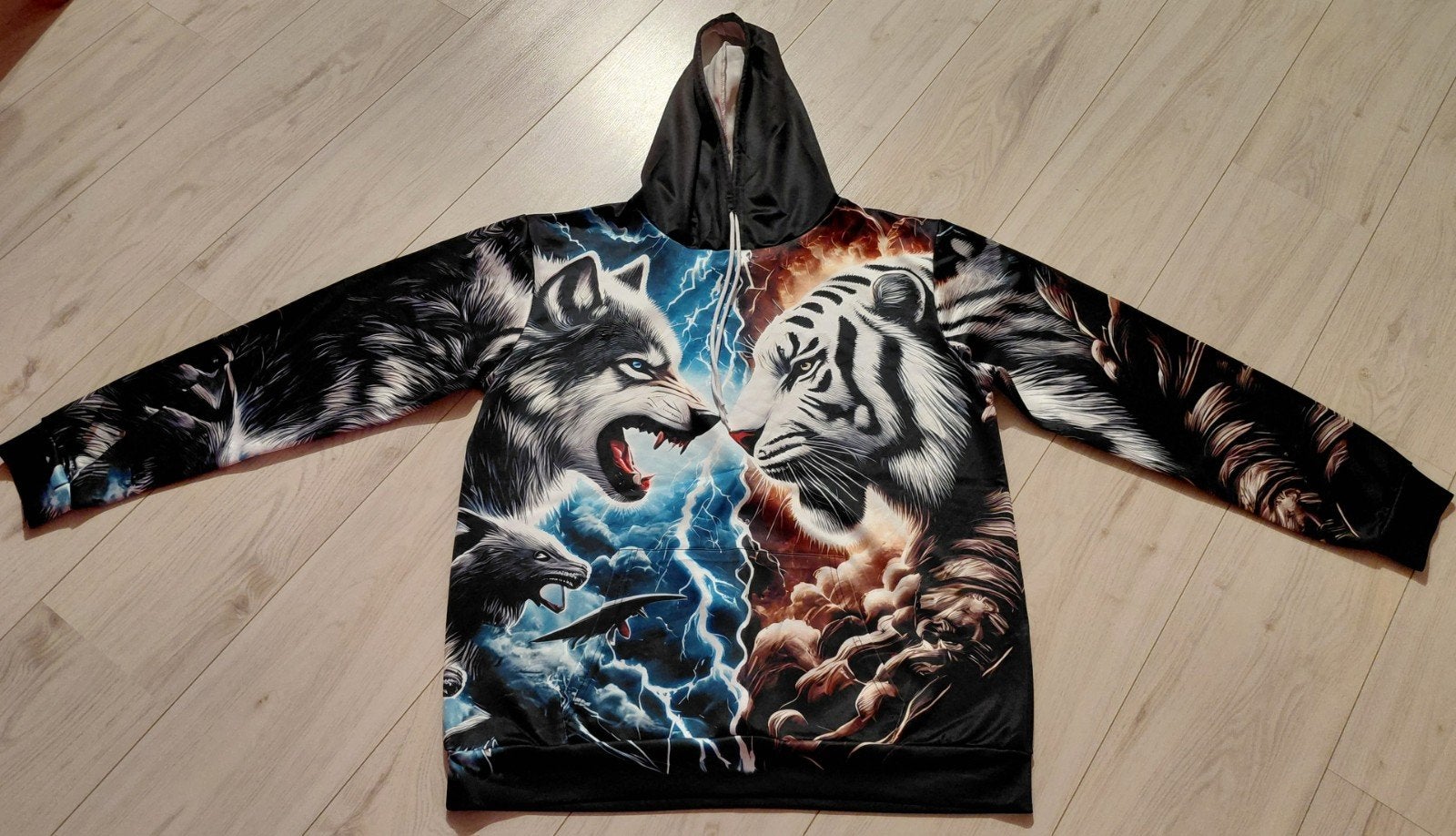 Tijger en Wolf Hoodie - Maat XL, Ophalen of Verzenden, Zo goed als nieuw, Maat 56/58 (XL), Overige kleuren