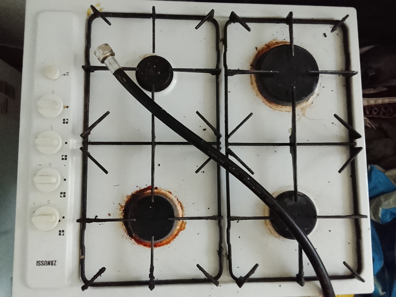 4 pits gasplaat, Witgoed en Apparatuur, Ophalen, Vrijstaand, Gas, 4 kookzones