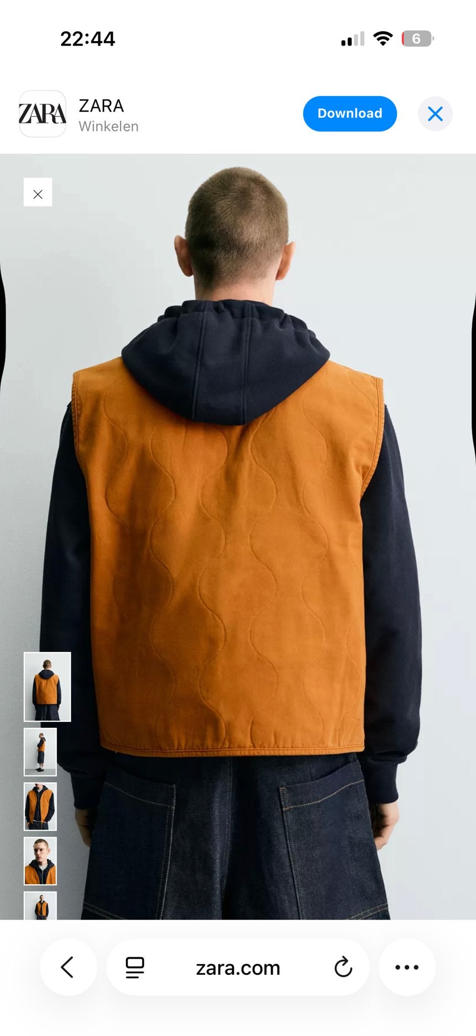 Zara gewatteerd gilet in oranje, Kleding | Heren, Ophalen of Verzenden, Zo goed als nieuw, Maat 48/50 (M), Oranje