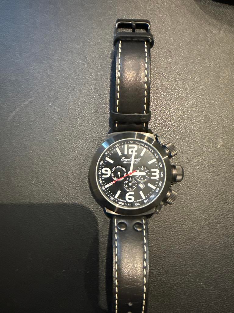 Engelhardt horloge in nieuwstaat, Overige merken, Leer, Staal, Verzenden