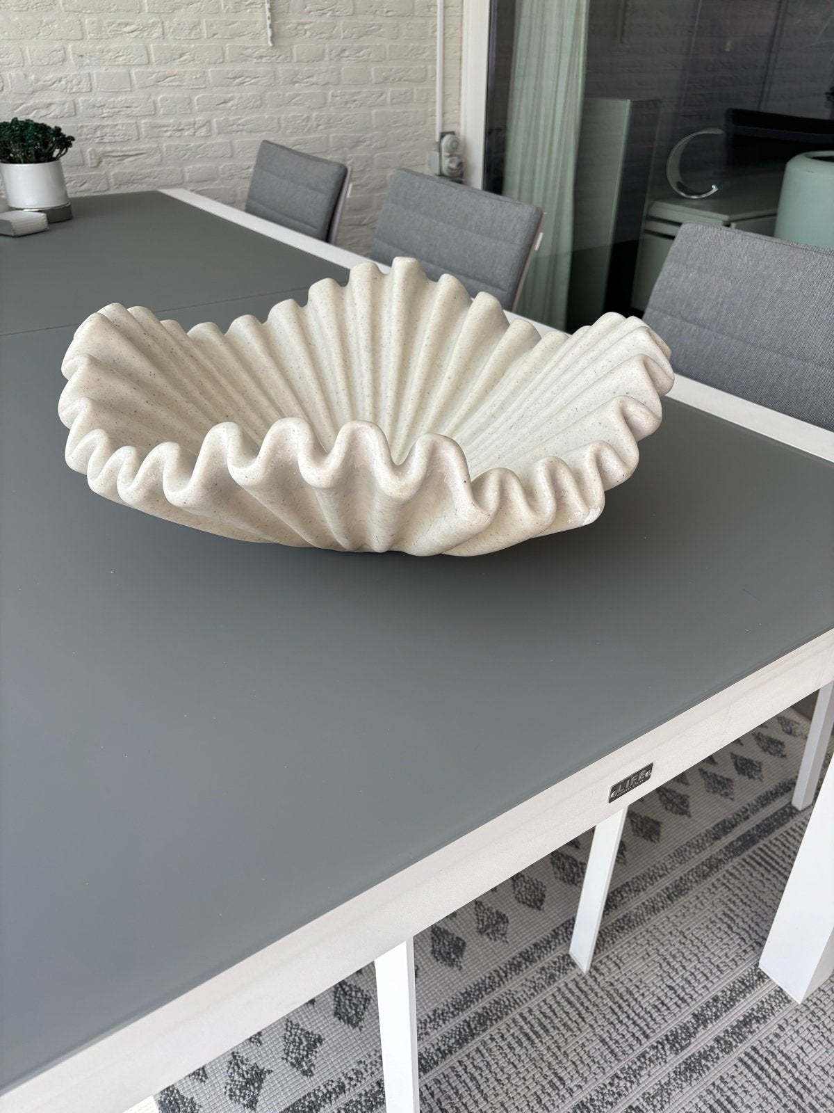 Decoratieve schaal met golvend design, Ophalen, Overige materialen, Schaal, Geribbeld