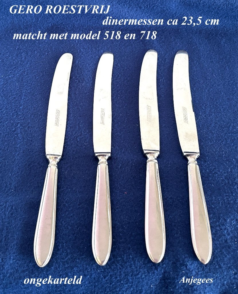518  718  Gero Roestvrij Punt 4 DinerMes 23,5 Ongekarteld, Ophalen