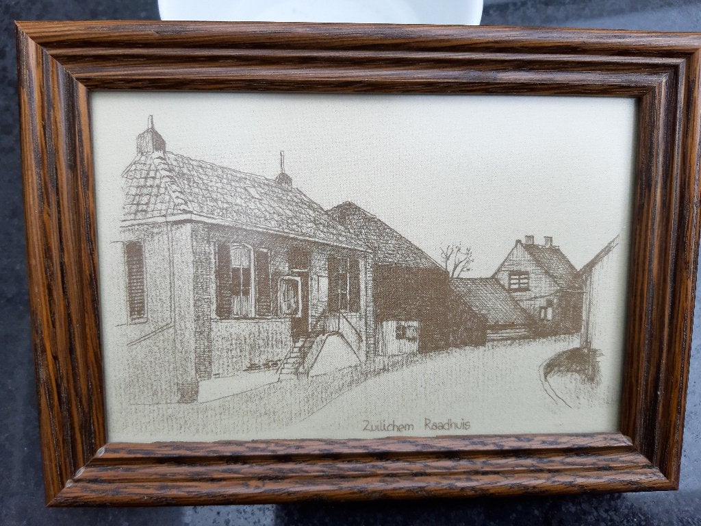 Pentekening Raadhuis Zuilichem, Ophalen of Verzenden, Tekening